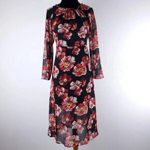 Madewell Shirred Midi Dress in French Rose NWT